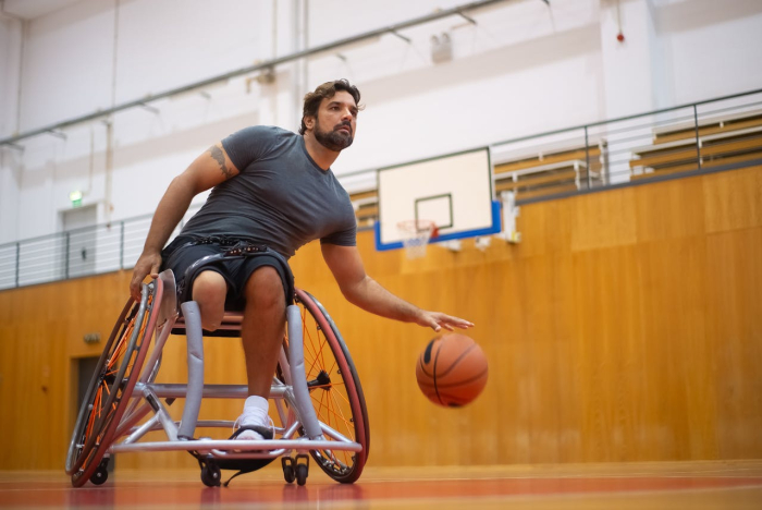 Rolstoelbasketbal courtrolstoel